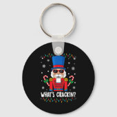 Christmas Nutcracker Whats Crackin Funny Xmas Men  Schlüsselanhänger (Vorderseite)