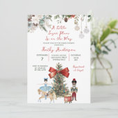 Christmas Nutcracker Winter Floral Baby Shower Einladung (Stehend Vorderseite)