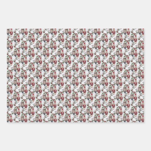 Christmas nutcrackers and lanterns geschenkpapier set (Vorderseite)