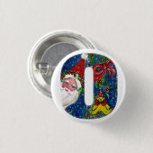 CHRISTMAS O BRIEF / SANTA RED RIBBON MONOGRAMM BUTTON (Vorne & Hinten)