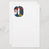 CHRISTMAS O SCHREIBEN / SANTA CLAUS MIT ROTEM RIBB BRIEFPAPIER (Vorne/Hinten)