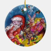 CHRISTMAS O SCHREIBEN / SANTA MIT GIFTMONOGRAMM KERAMIKORNAMENT (Hinten)