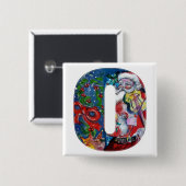 CHRISTMAS O SCHREIBEN / SANTA MIT VIOLIN MONOGRAM BUTTON (Vorne & Hinten)