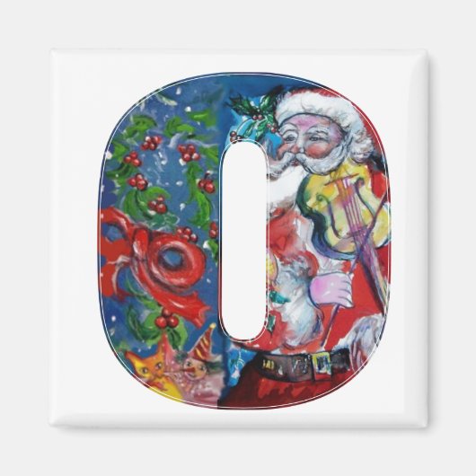 CHRISTMAS O SCHREIBEN / SANTA MIT VIOLIN MONOGRAM MAGNET (Vorne)