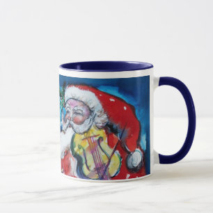 CHRISTMAS O SCHREIBEN / SANTA MIT VIOLIN MONOGRAM TASSE