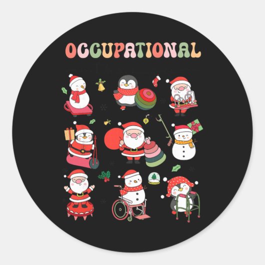 Christmas Occupational Therapy Ot Therast Ot Istan Runder Aufkleber (Vorderseite)