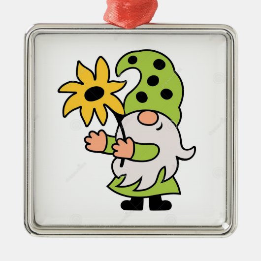 **CHRISTMAS oder SPRINGTIME GNOME** ORNAMENT Aus Metall (Vorne)