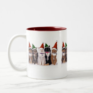Christmas of cat - zweifarbige tasse