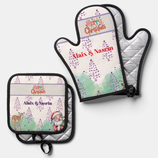 Christmas  ofenhandschuh & Topflappen-Set (Vorderseite/Rückseite)