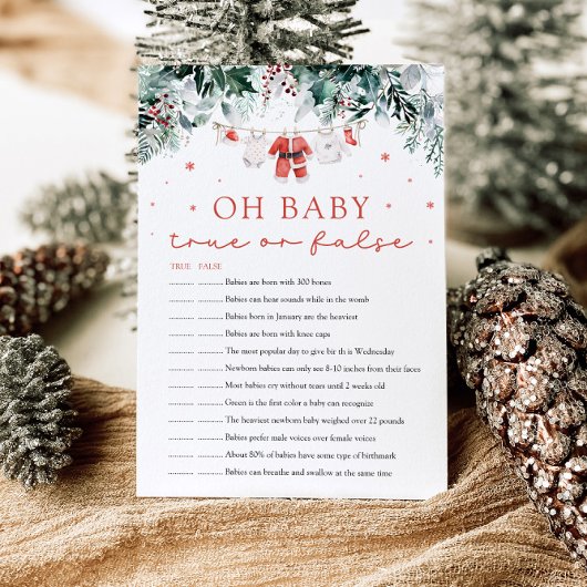 Christmas Oh Baby True oder False Baby Shooting Ga Einladung