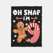 Christmas Oh Snap 9 Year Old Gingerbread Man 9th B Fleecedecke (Vorderseite)