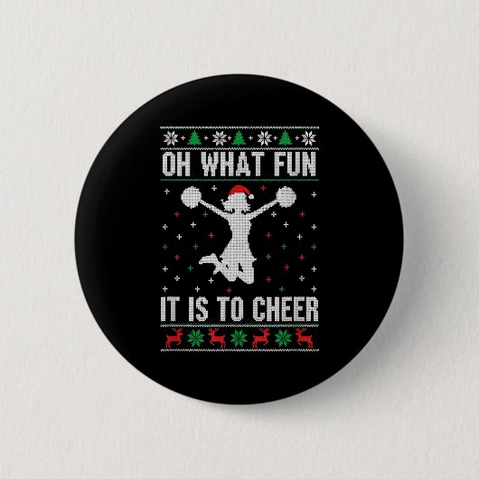 Christmas Oh What Fun It Is To Cheer - Cheerleadin Button (Vorderseite)