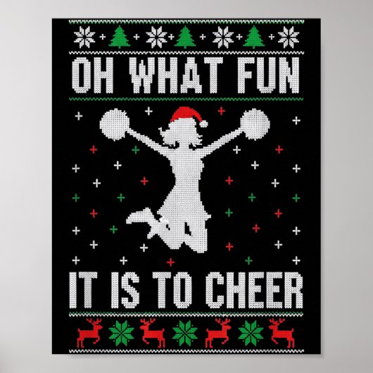 Christmas Oh What Fun It Is To Cheer - Cheerleadin Poster (Vorne)