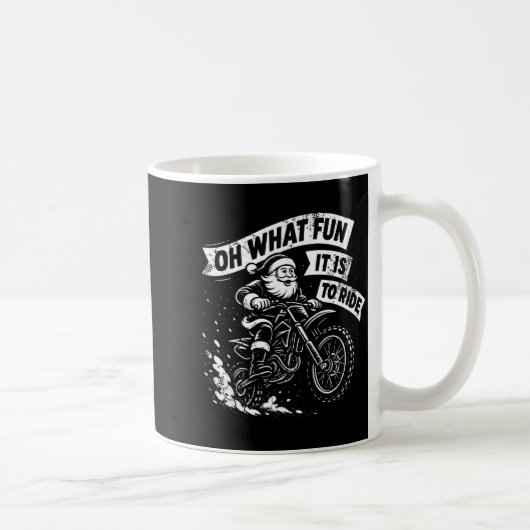 Christmas Oh What Fun It Is To Ride Santa Dirt Bik Kaffeetasse (Rechts)