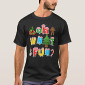 Christmas Oh What Fun Tree Xmas Pajama Holiday Par T-Shirt (Vorderseite)