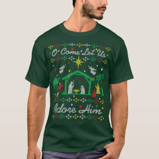 Christmas ol Christlich O Come Lasse uns Adore Him T-Shirt