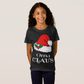 Christmas Oma Claus Matching Pajama Weihnachtsmann T-Shirt (Vorne ganz)