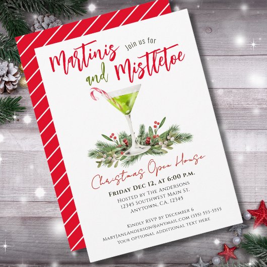 Christmas Open House Martinis & Mistletoe Party Einladung