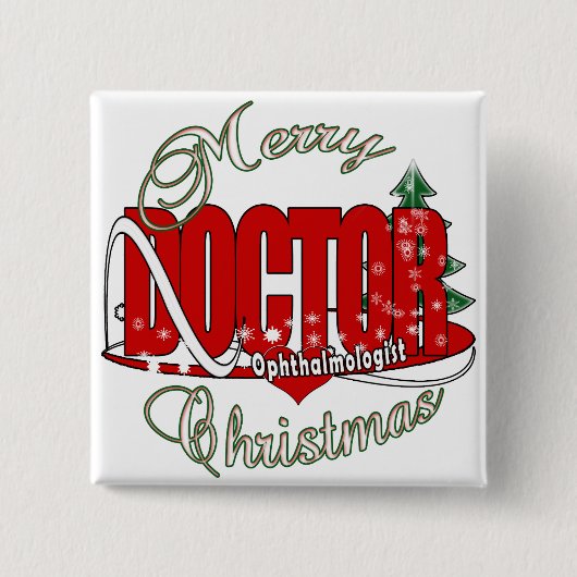 CHRISTMAS Ophthalmologe Augenarzt Button (Vorderseite)