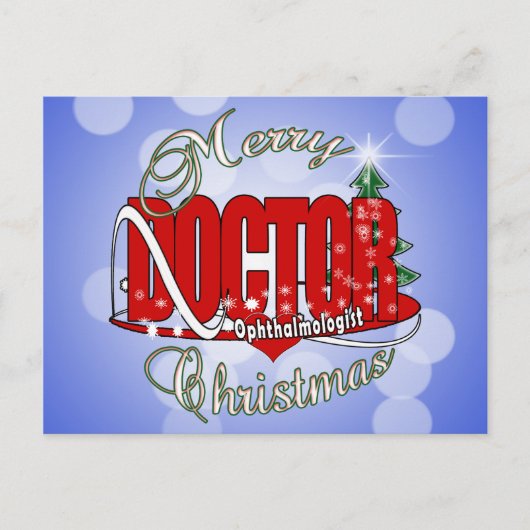 CHRISTMAS Ophthalmologe Augenarzt Feiertagspostkarte (Vorderseite)