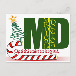 CHRISTMAS OPHTHALMOLOGIST FEIERTAGSPOSTKARTE