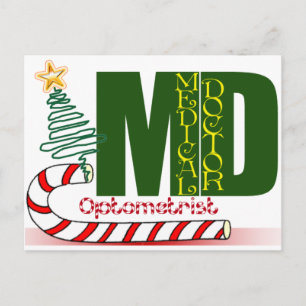 CHRISTMAS OPTOMETRIST - AUGENARZT FEIERTAGSPOSTKARTE