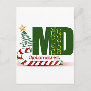 CHRISTMAS OPTOMETRIST - EYE DOCTOR FEIERTAGSPOSTKARTE