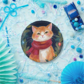Christmas Orange Cat Festive Pet Holiday Pappteller (Party)