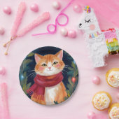 Christmas Orange Cat Festive Pet Holiday Pappteller (Party)