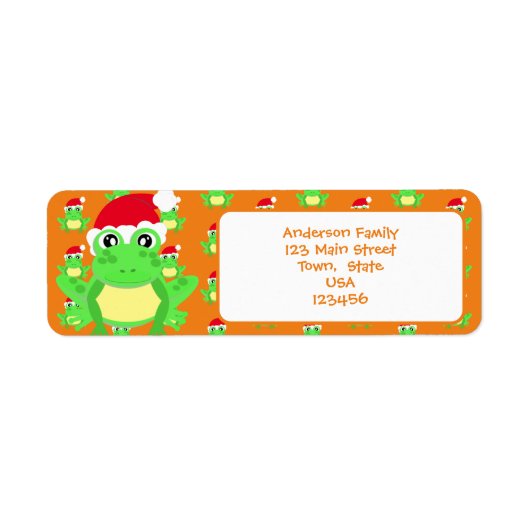 Christmas Orange Frosch Weihnachtsmannmütze Muster (Vorne)