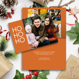 Christmas Orange "HO HO HO" Feiertagskarte