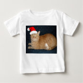 Christmas Orange Tabby Cat Baby T-shirt (Vorderseite)