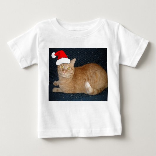 Christmas Orange Tabby Cat Baby T-shirt (Vorderseite)