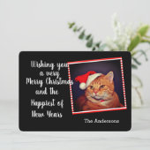 Christmas Orange Tabby Cat Feiertagskarte (Stehend Vorderseite)