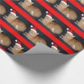 Christmas Orange Tabby Cat Geschenkpapier (Ecke)