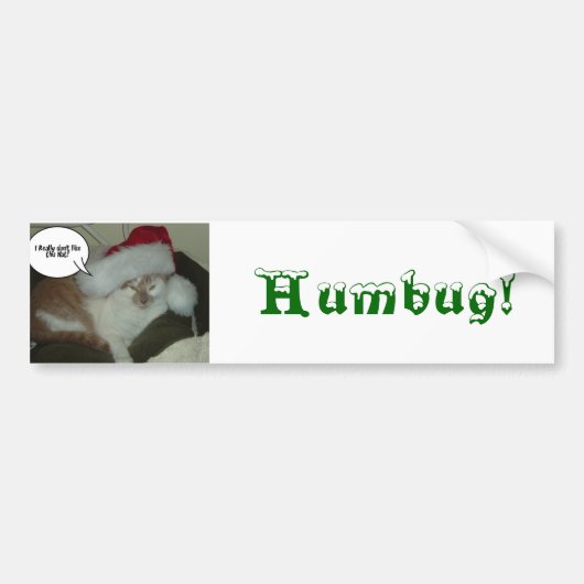 Christmas Orange Tabby Cat Humbug Autoaufkleber (Vorne)