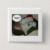 Christmas Orange Tabby Cat Humbug Schaltfläche Button (Vorderseite)
