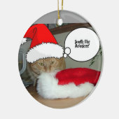 Christmas Orange Tabby Cat Keramik Ornament (Links)