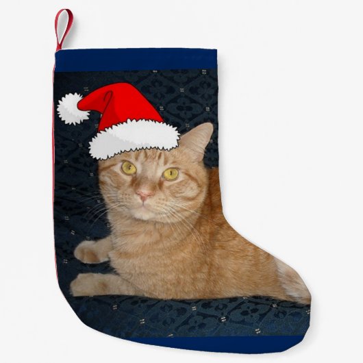 Christmas Orange Tabby Cat Kleiner Weihnachtsstrumpf (Vorderseite)