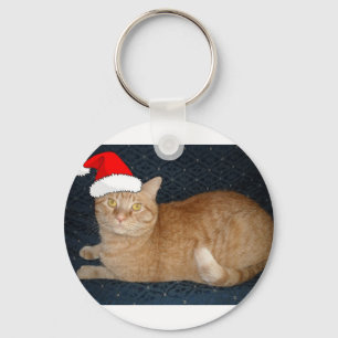 Christmas Orange Tabby Cat Schlüsselanhänger
