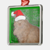 Christmas Orange Tabby Kitty Cat Ornament Aus Metall (Links)