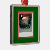 Christmas Orange Tabby Kitty Cat Silbernes Ornament (Rechts)