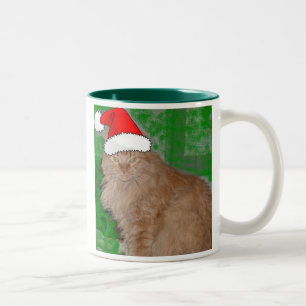 Christmas Orange Tabby Kitty Cat Zweifarbige Tasse
