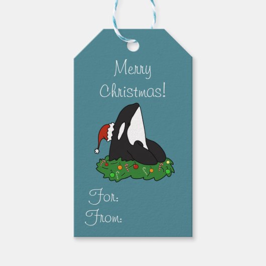 Christmas Orca Killer Whale Geschenkanhänger (Vorderseite)