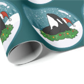 Christmas Orca Killer Whale Geschenkpapier (Rolleneckpunkt)