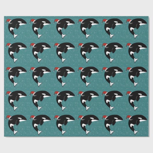 Christmas Orca Killer Whale Geschenkpapier (Flach)