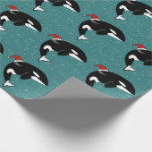 Christmas Orca Killer Whale Geschenkpapier (Ecke)