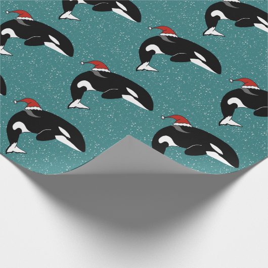 Christmas Orca Killer Whale Geschenkpapier (Ecke)