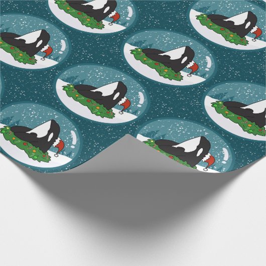 Christmas Orca Killer Whale Geschenkpapier (Ecke)