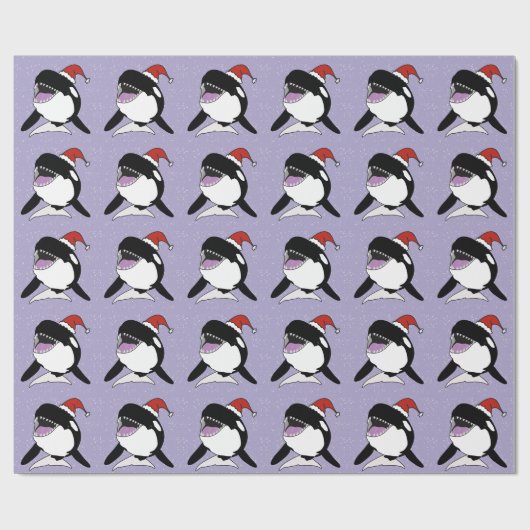 Christmas Orca Killer Whale Geschenkpapier (Flach)